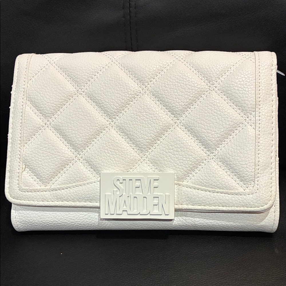 Steve Madden Ivory Quilted Clutch